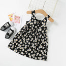 Kids Girls Floral Print Sling Princess Dresses for Summer childrensterritory