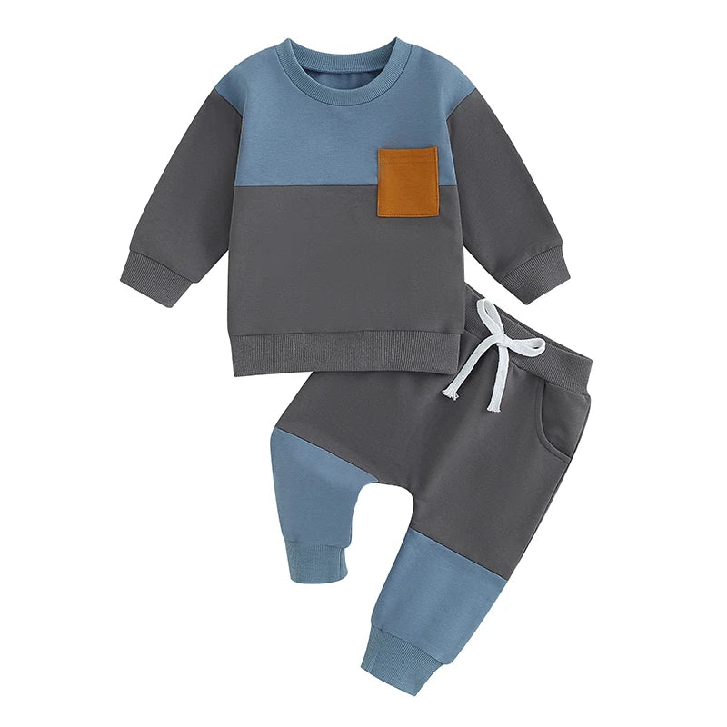 Baby Boys' Long-Sleeved Casual Winter Clothing Set