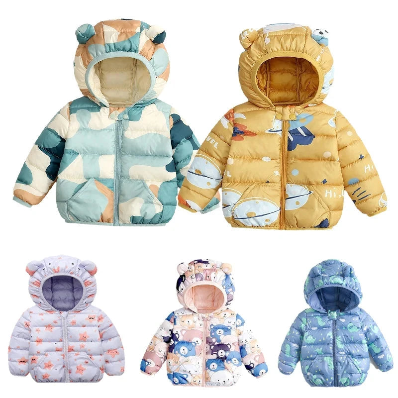 Baby/Kids Dinosaur &amp; Floral Print Hooded Jackets