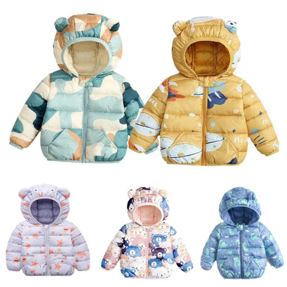 Baby/Kids Dinosaur &amp; Floral Print Hooded Jackets