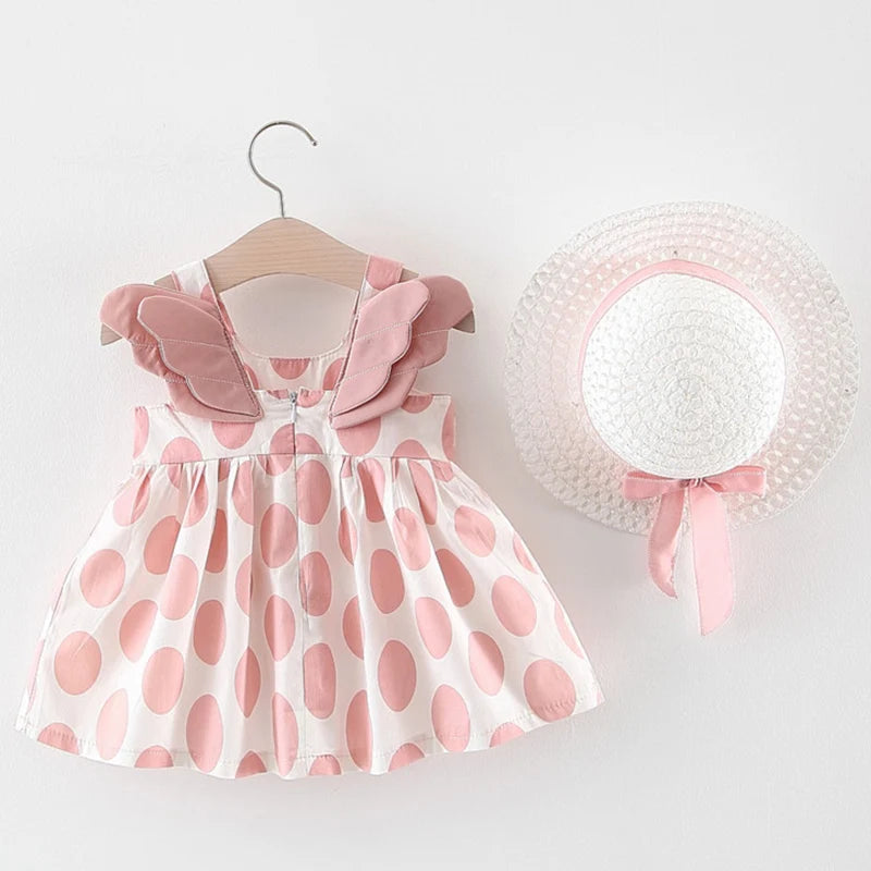 Baby Girls Cute Sleeveless 2 Pieces Stripe Pattren Dress Set childrensterritory