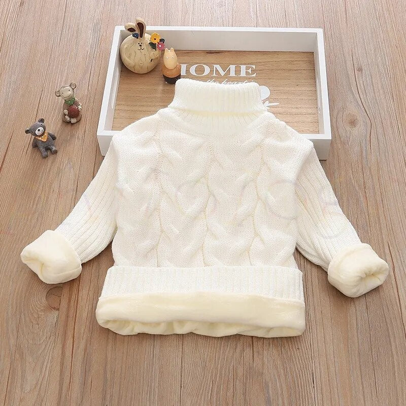 Kids Boy Girl Thick Knitted Turtleneck Sweaters childrensterritory