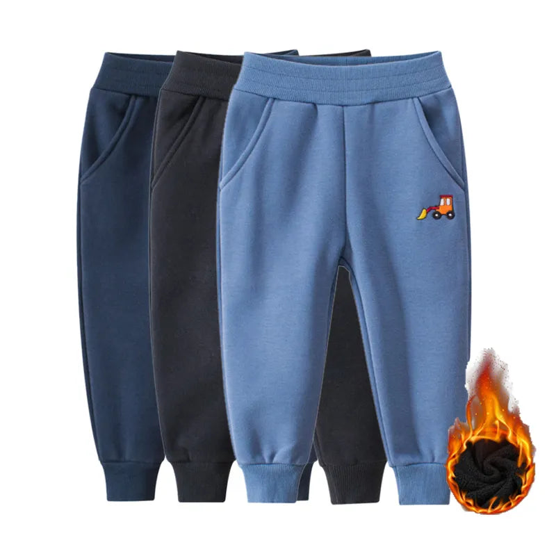 Kids Plus Thick Velvet Warm Sports Pants for Boys and Girls childrensterritory
