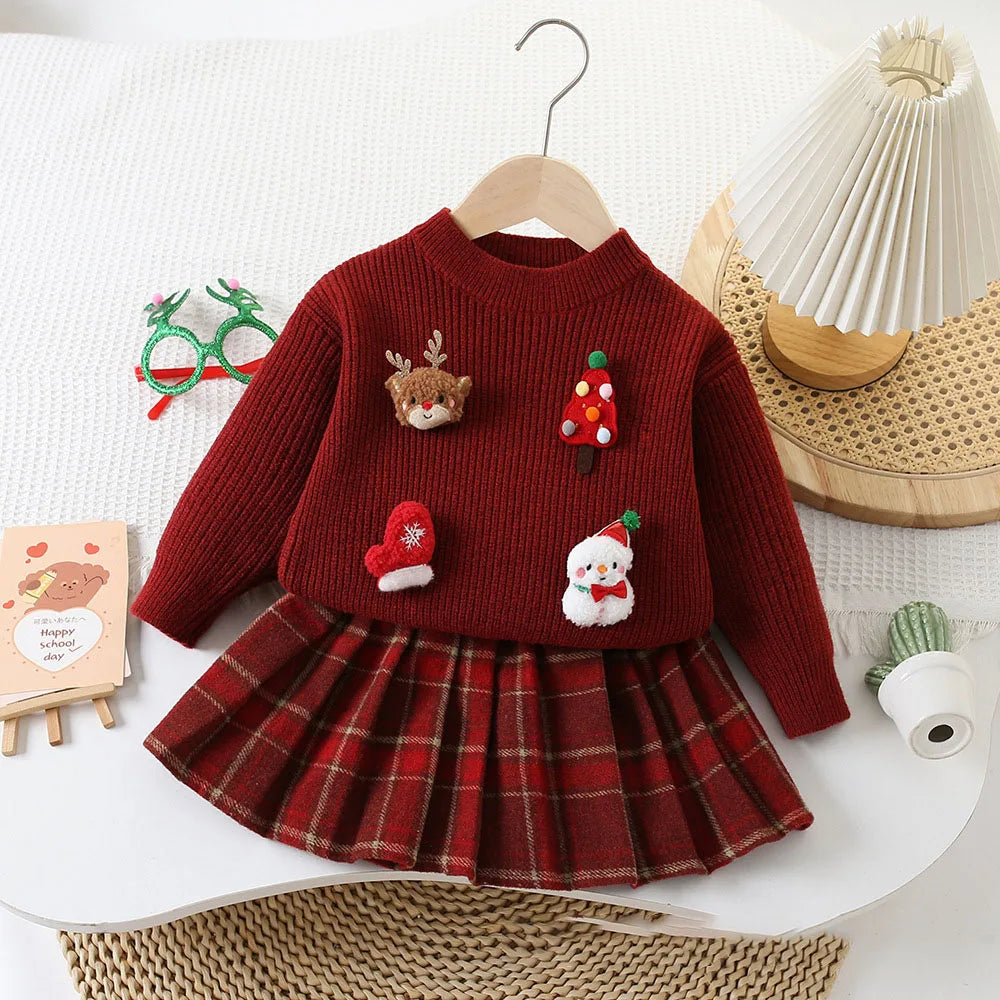 Long-Sleeved Cartoon Design Winter Dresses For Girls childrensterritory