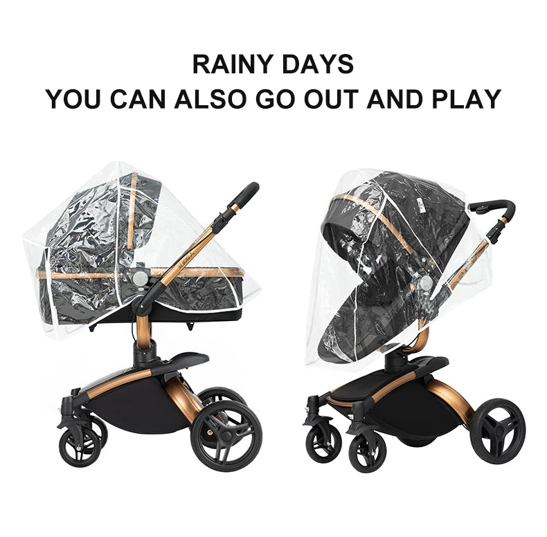 Luxury 3 IN 1 PU Leather 360-Degree Rotating Baby Stroller childrensterritory