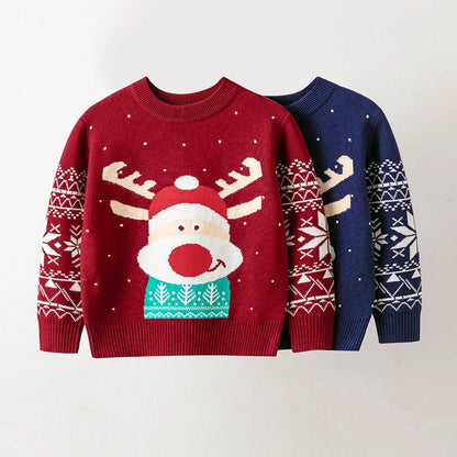 Long-Sleeve Winter Sweater with Christmas Print childrensterritory
