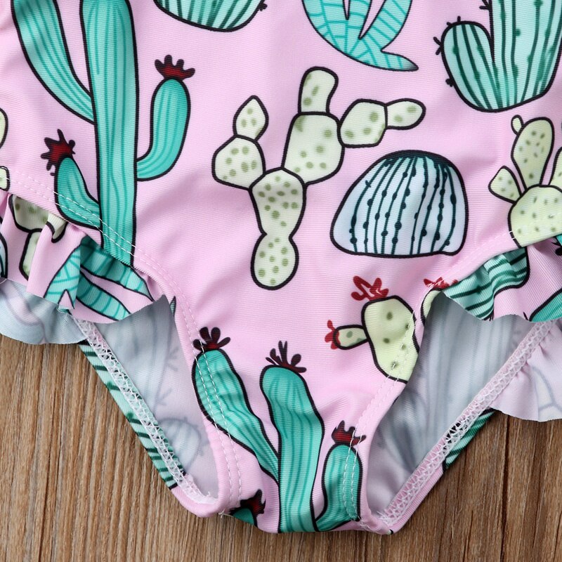 Baby Girl Cactus Print Tankini Bikini Swimsuit and Headband childrensterritory