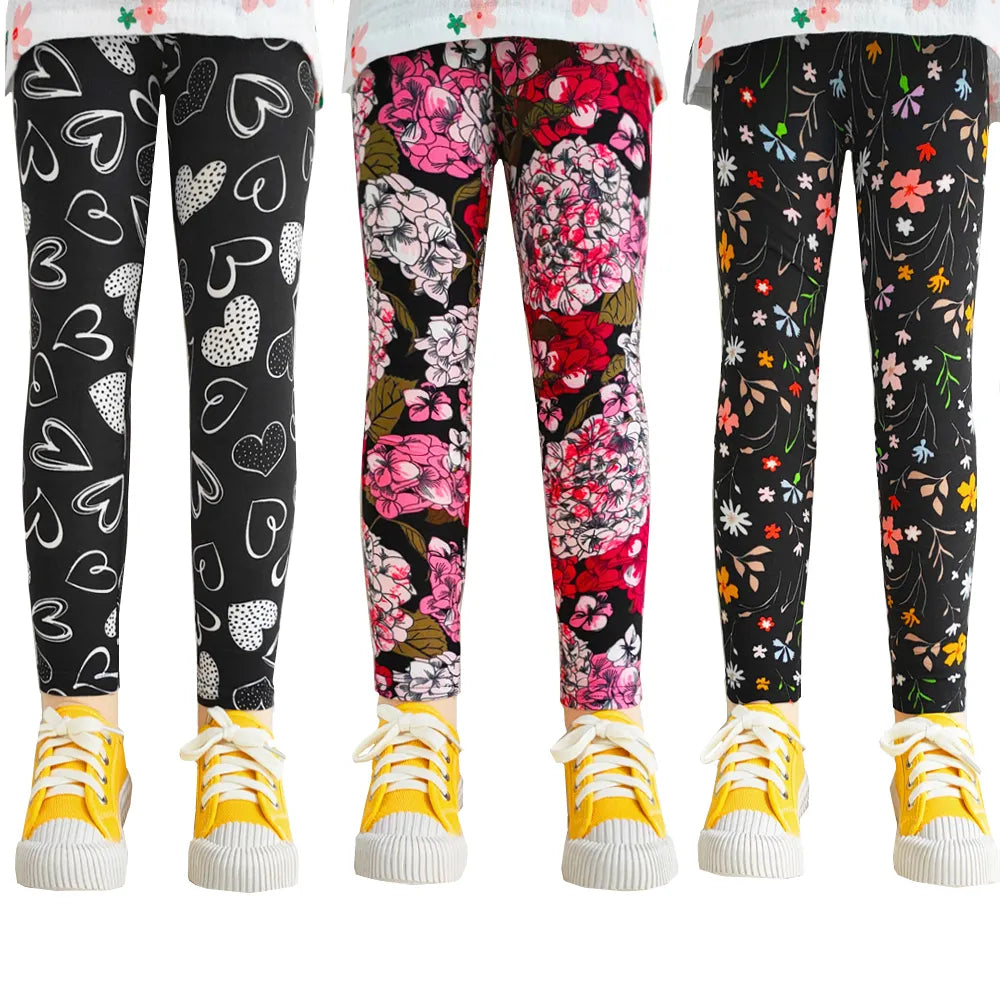 Kids Girl Floral Print Slim Fit Leggings/Trousers childrensterritory