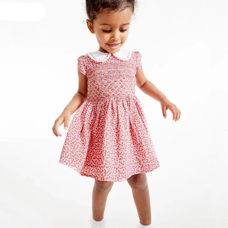 Little Girls Casual Soft Cotton Floral Design Dresses childrensterritory