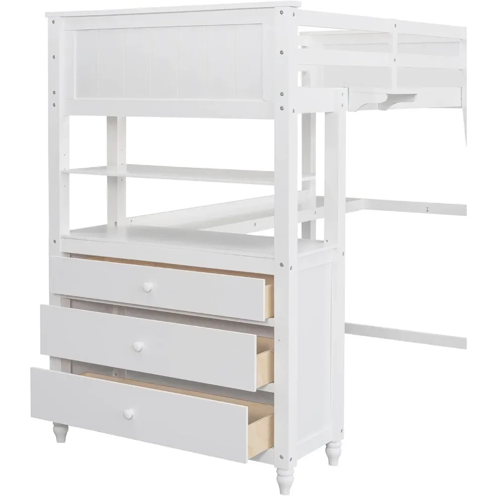 Twin Size Wooden Bed with Storage Drawers for Kids childrensterritory
