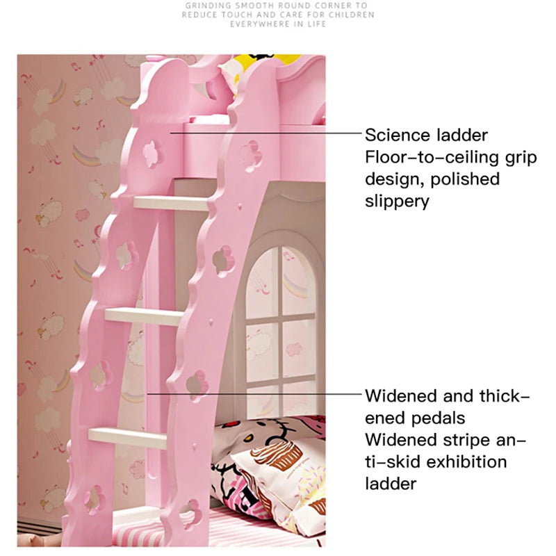 High And Low Pink Princess Castle Kids Bed childrensterritory