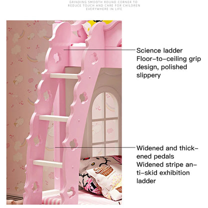 High And Low Pink Princess Castle Kids Bed childrensterritory