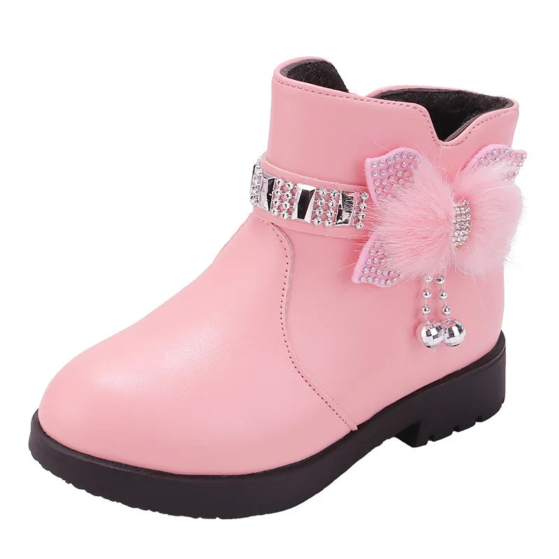 Princess Girls Mid Length Boots With Designer Bows childrensterritory