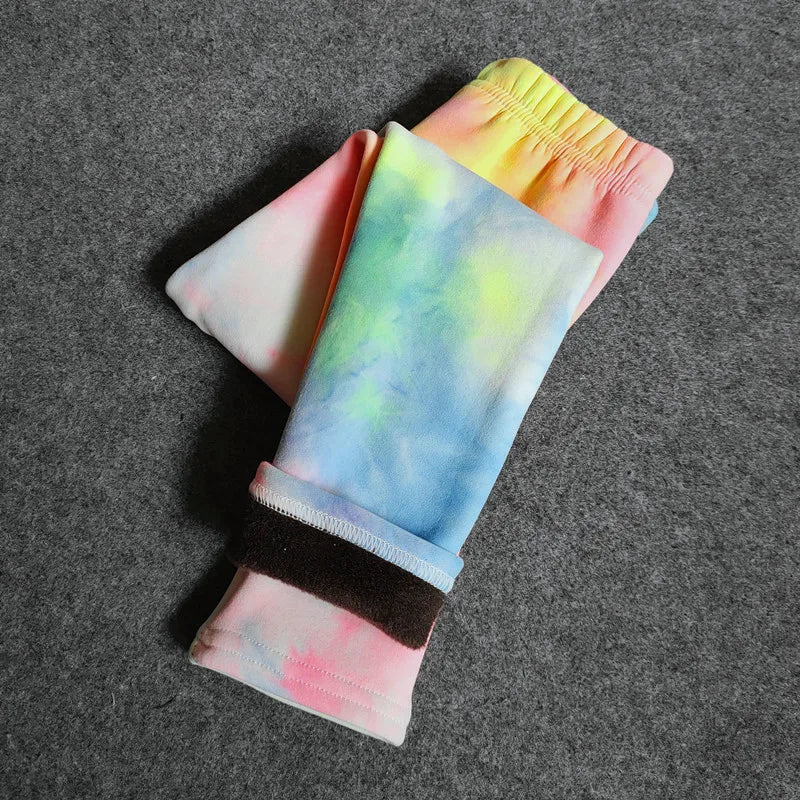 Printed Warm Velvet Leggings for Kids Girls childrensterritory