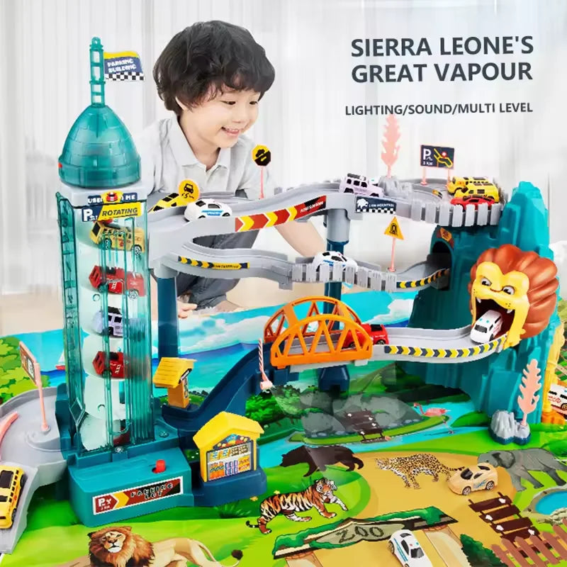 Lion Theme Car Track Educational Toys for Kids