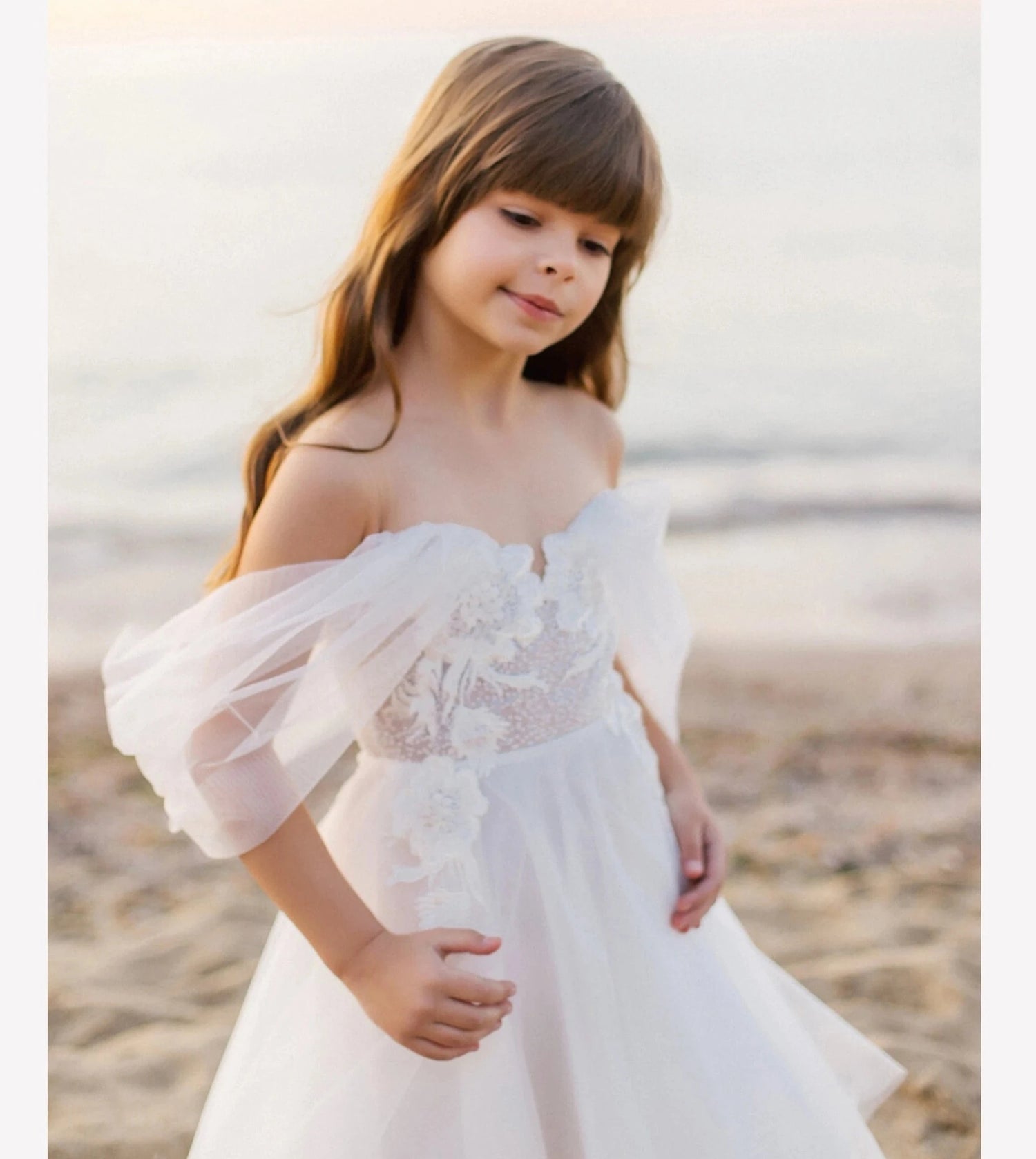 A-Line Bridesmaid Boho Wedding Dresses for Little Girls childrensterritory