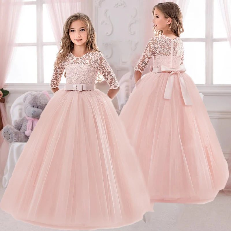 Long Bridesmaid Kids Dresses For Girls/Princess Dresses