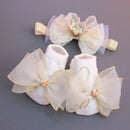 Lace Bows Design 2 Pcs/Set Crown Baby Headband Socks Set childrensterritory