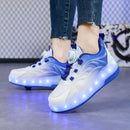 Kids Luminous Roller Skate Shoes with Two Wheels childrensterritory