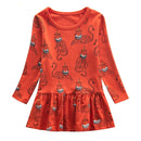 Kids Girls Long Sleeves Printed Princess Dresses childrensterritory