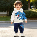 Kids Boys Crocodile Design Fleece Cotton Winter Clothing Set