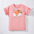 Little Girls Various Cartoon Print Summer Cotton Tops childrensterritory