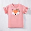 Little Girls Various Cartoon Print Summer Cotton Tops childrensterritory