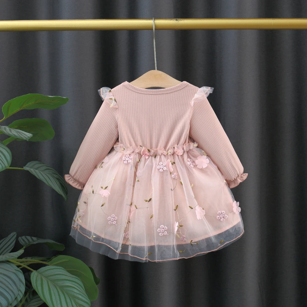 Girls’ Elegant Long-Sleeve Winter Dresses
