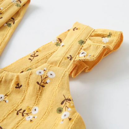 Kids Girls Flower Design Casual Sleeveless Summer Dress