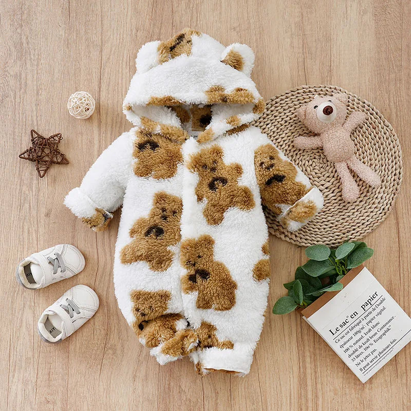 Baby Kids Cute Bear Print Winter Bodysuits childrensterritory