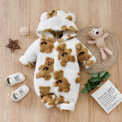 Baby Kids Cute Bear Print Winter Bodysuits childrensterritory