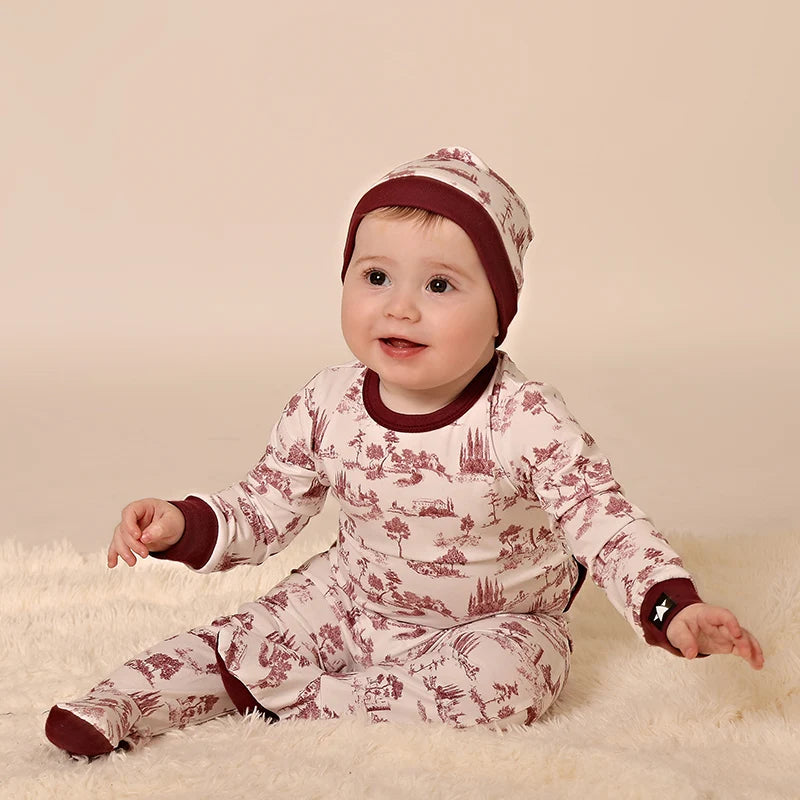 Baby and Kids Printed French Toile Cozy Pajamas and Footies