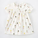 Kids Girls Floral Print Casual Cotton Dresses for Summer childrensterritory