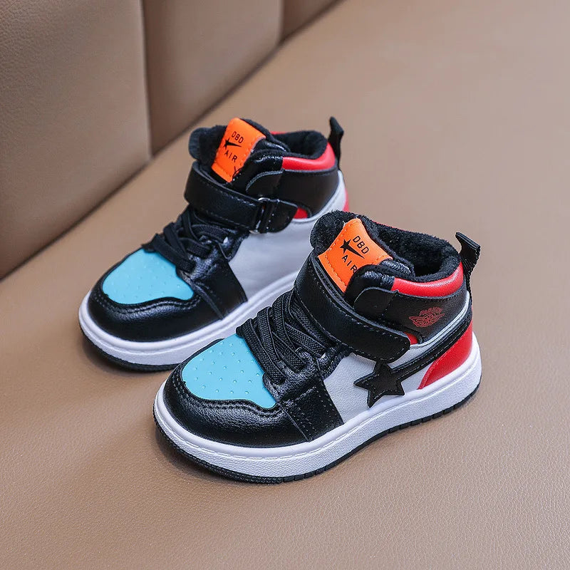 Star Pattern Colorful Plush Warm Kids Cotton Sneakers childrensterritory