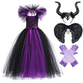 Kids Girls Demon Queen Maleficent Halloween Costume