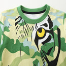 Little Boys Cartoon Tigers Design Camouflage Sweatshirts childrensterritory