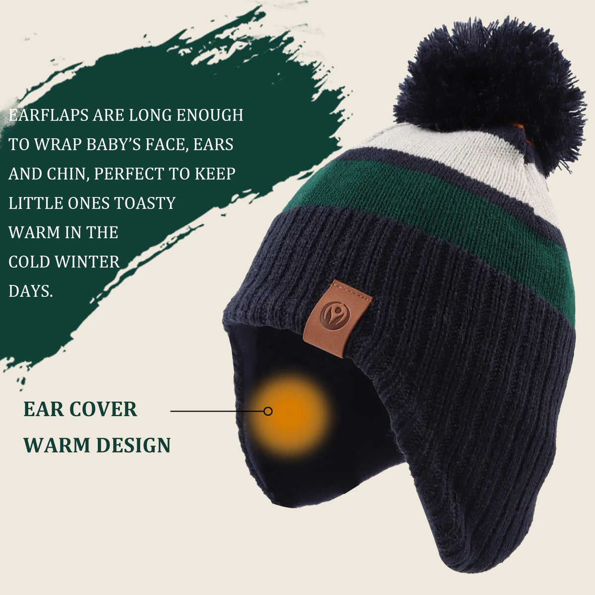 Baby/Kids Stripe Pompom Hat and Scarf 2Pcs Winter Set childrensterritory