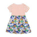 Little Girls Stylish Print Summer Cotton Princess Dresses childrensterritory