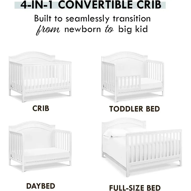 4-in-1 Convertible Crib Perfect for Newborn Baby to Big Kids childrensterritory