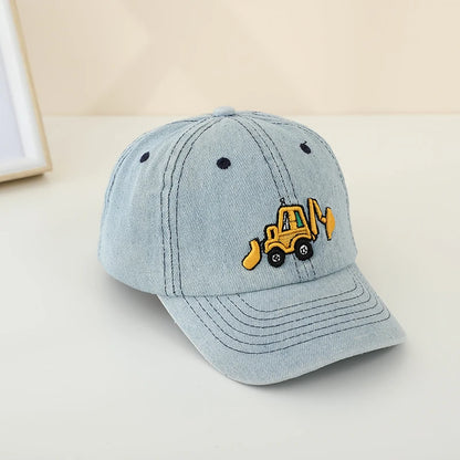 Little Boys Grls Bulldozer Embroidered Cotton Baseball Caps childrensterritory