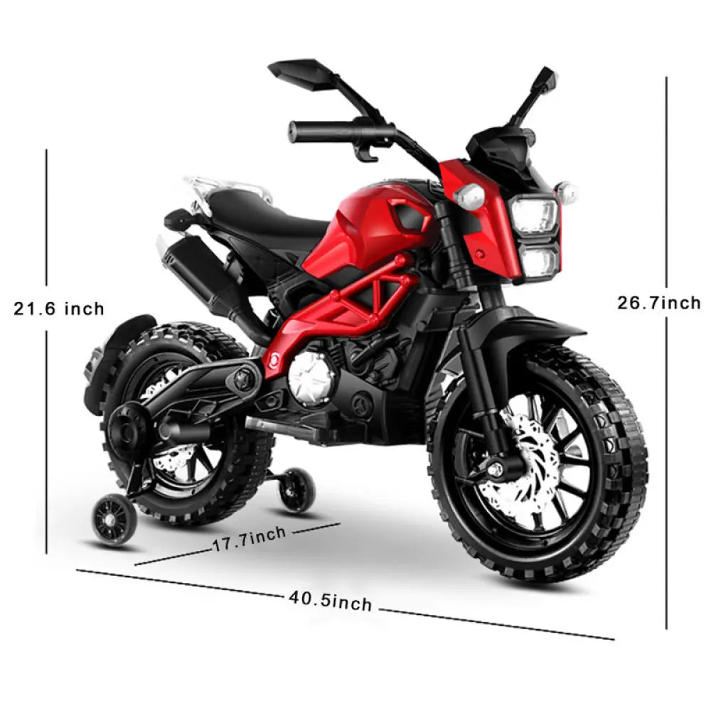 Kids Electric 12V Motorcycle with Training Wheels childrensterritory
