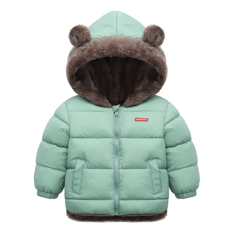 Thick Fleece Cashmere Padded Warm Hooded Jackets for Kids childrensterritory