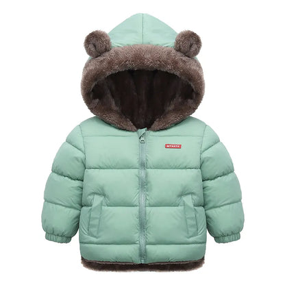 Thick Fleece Cashmere Padded Warm Hooded Jackets for Kids childrensterritory