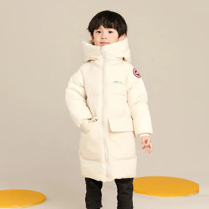Long Korean Style Down Cotton Jacket for Kids Unisex childrensterritory