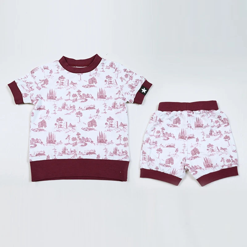 Baby and Kids Printed French Toile Cozy Pajamas and Footies