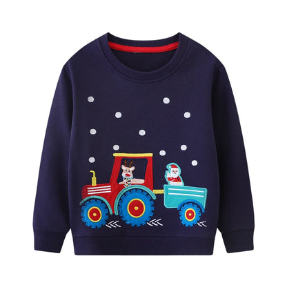 Kids Boys Cartoon Dinosaurs Print Cotton Sweatshirts childrensterritory