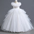 Kids Girls Long Fluffy Mesh Studded Grand Evening Party Dresses childrensterritory