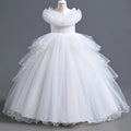 Kids Girls Long Fluffy Mesh Studded Grand Evening Party Dresses childrensterritory