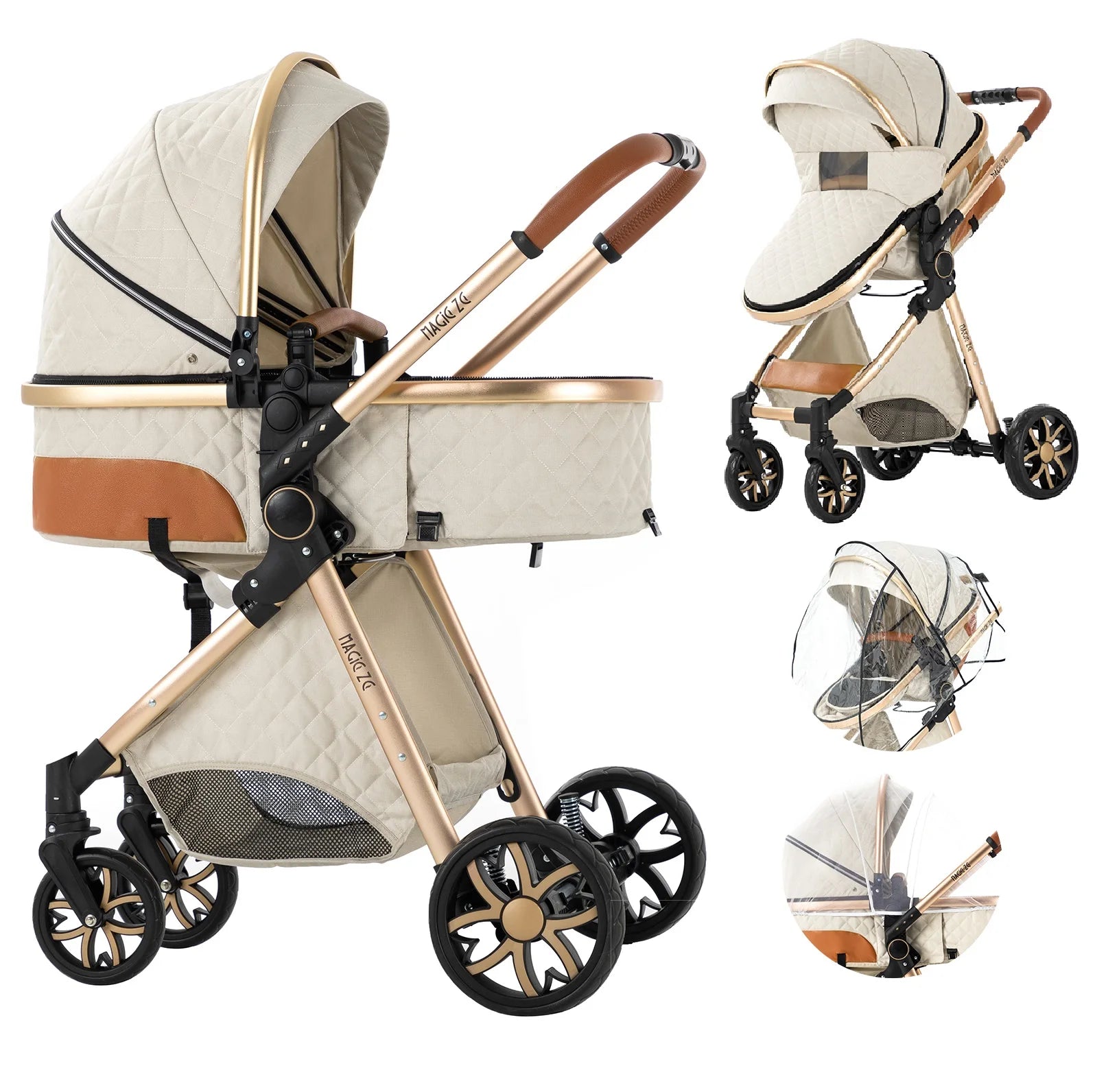 Luxury 2-in-1 Foldable High Landscape Baby Stroller