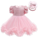 Girls' Round Neck Design Fluffy Party Dresses childrensterritory
